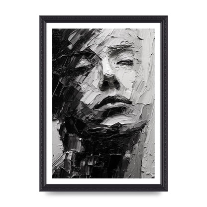 Textured Black and White Abstracted Portrait