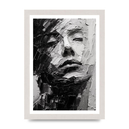 Textured Black and White Abstracted Portrait