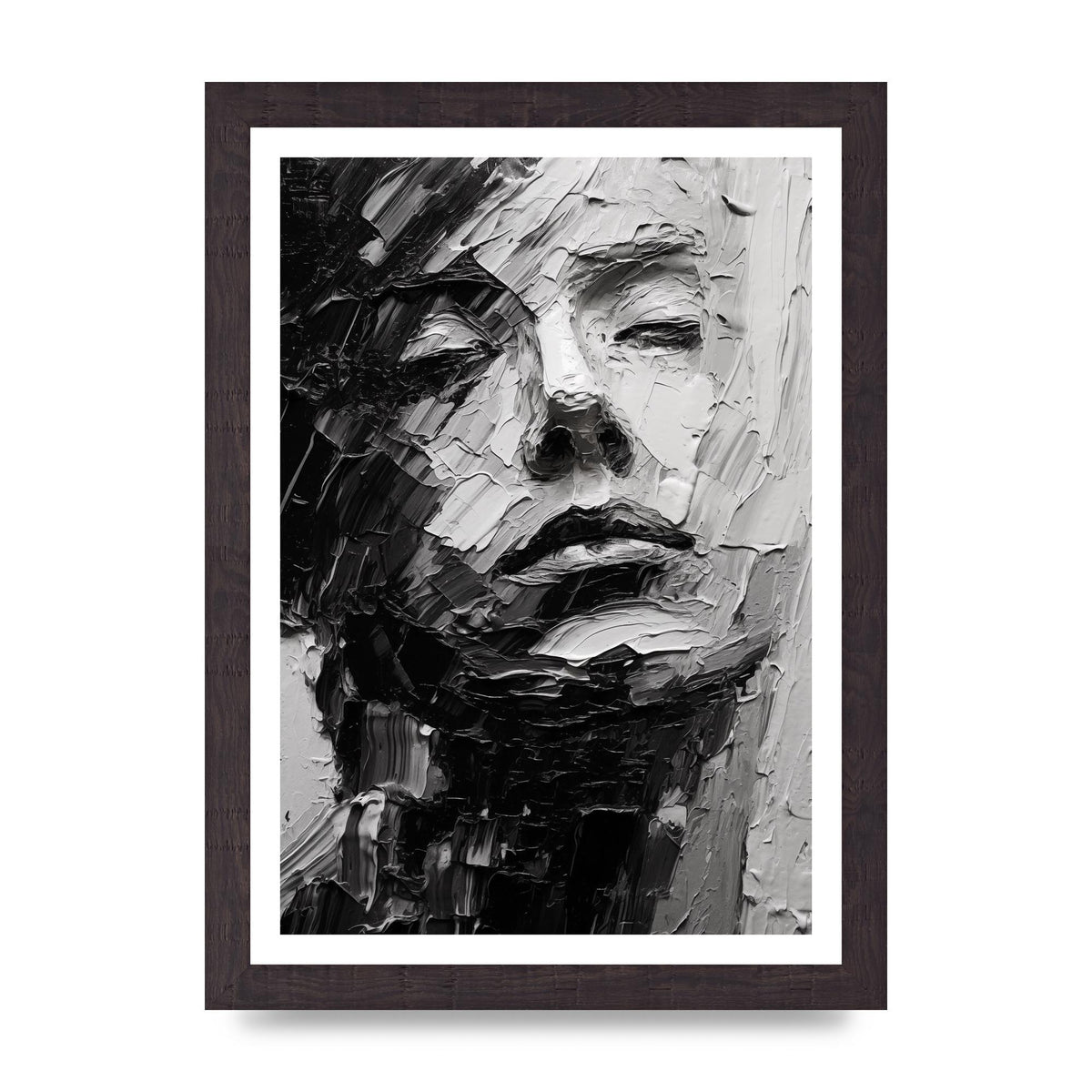 Textured Black and White Abstracted Portrait