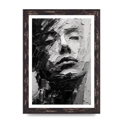 Textured Black and White Abstracted Portrait