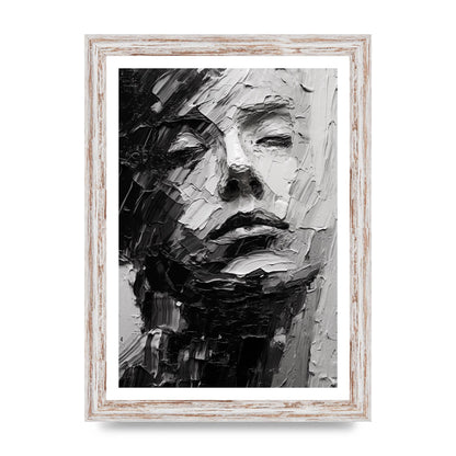 Textured Black and White Abstracted Portrait