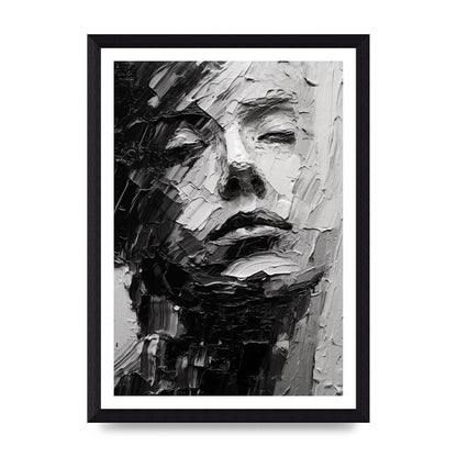 Textured Black and White Abstracted Portrait