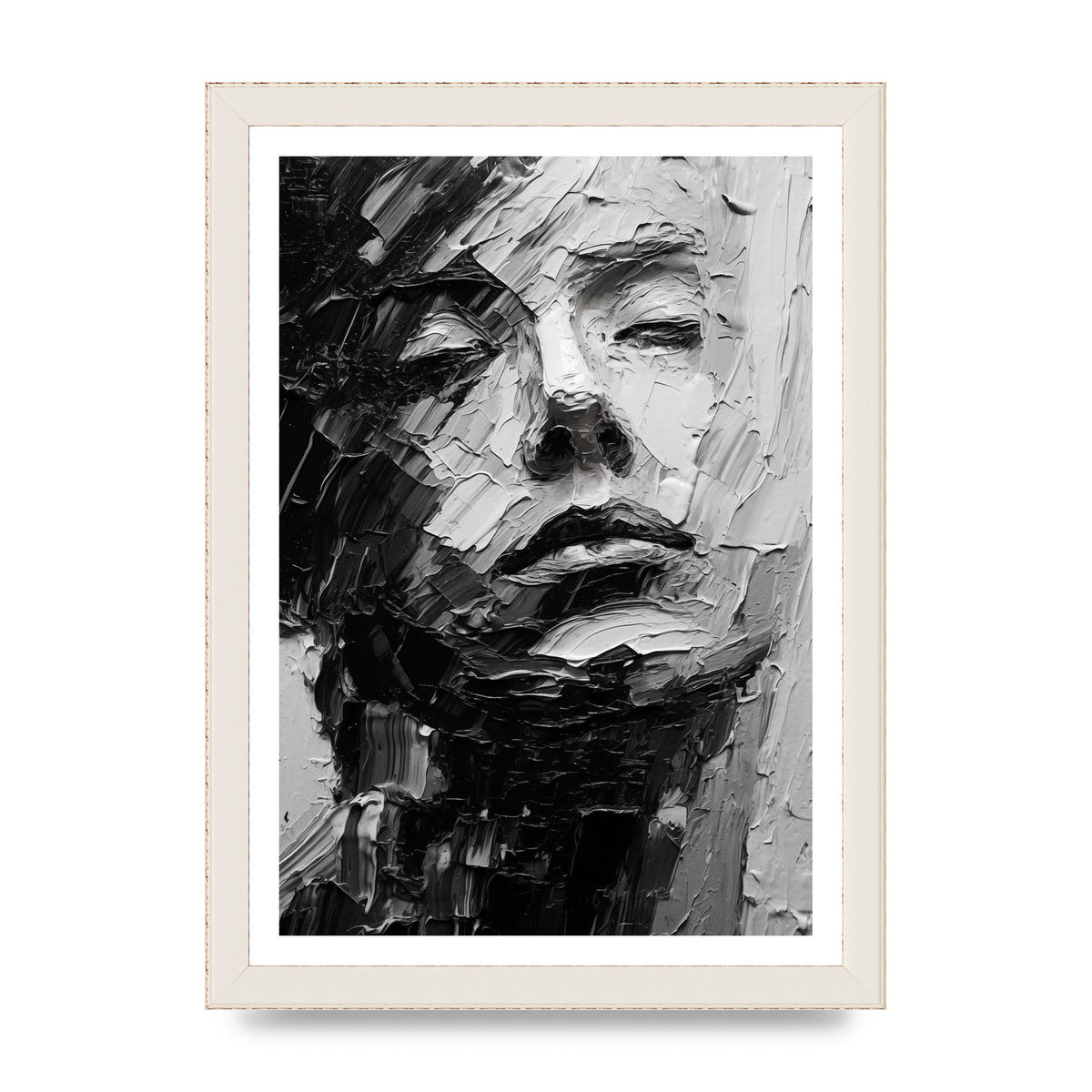Textured Black and White Abstracted Portrait