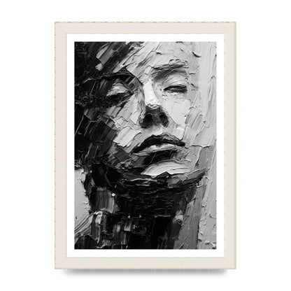 Textured Black and White Abstracted Portrait