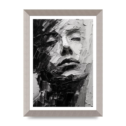 Textured Black and White Abstracted Portrait