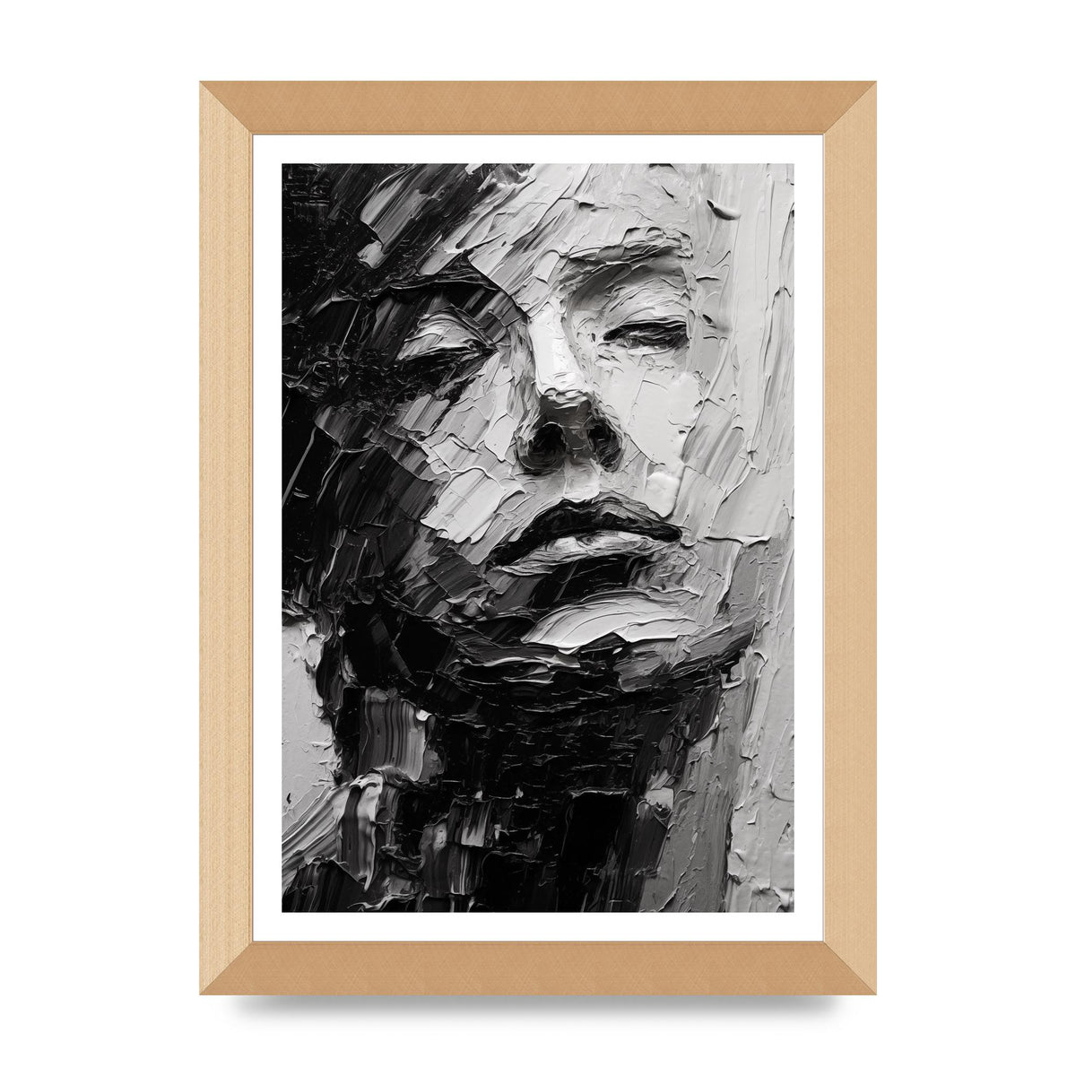 Textured Black and White Abstracted Portrait