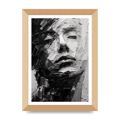 Textured Black and White Abstracted Portrait