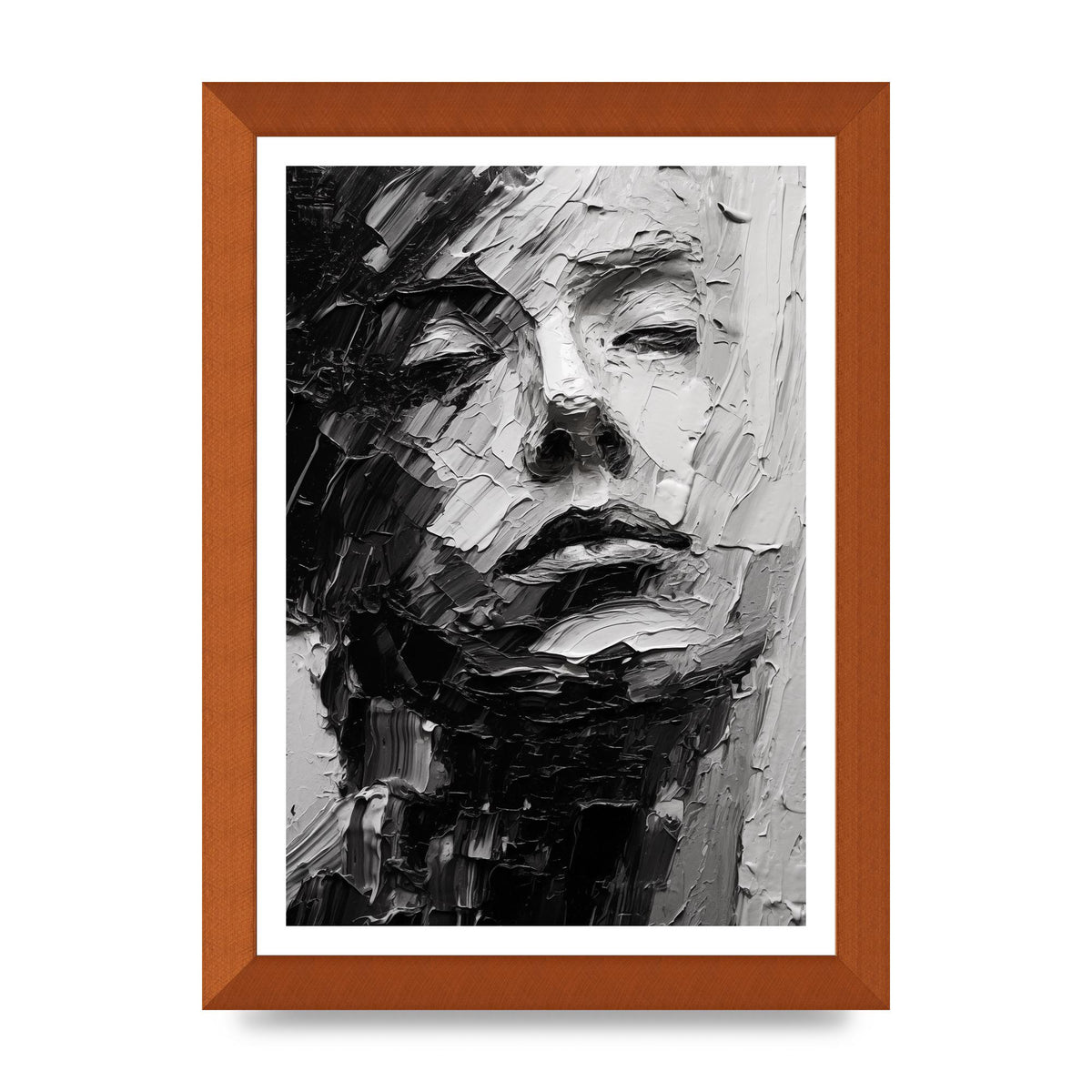 Textured Black and White Abstracted Portrait
