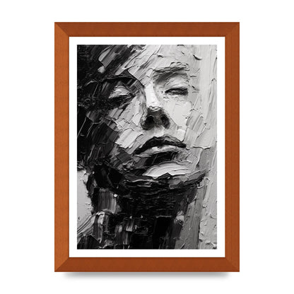 Textured Black and White Abstracted Portrait