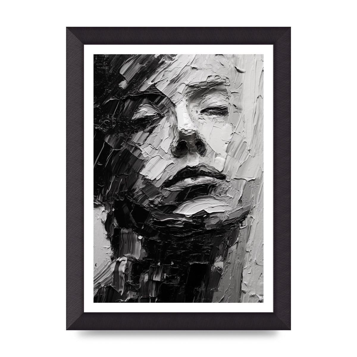 Textured Black and White Abstracted Portrait