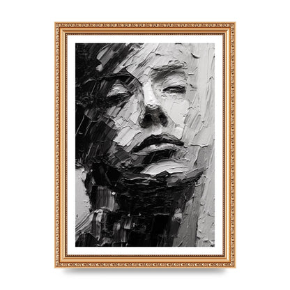 Textured Black and White Abstracted Portrait