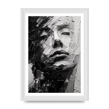 Textured Black and White Abstracted Portrait