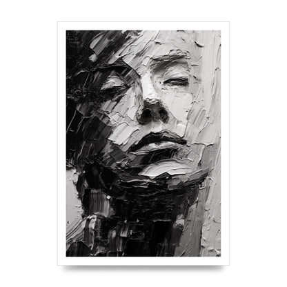 Textured Black and White Abstracted Portrait