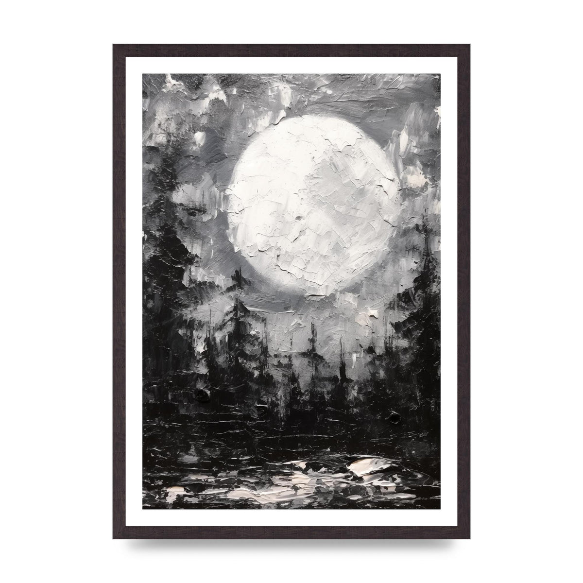 Starry Night in Monochromatic Impressionism