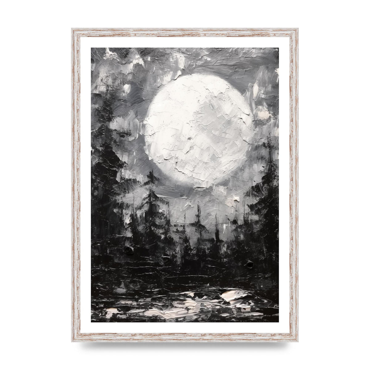 Starry Night in Monochromatic Impressionism
