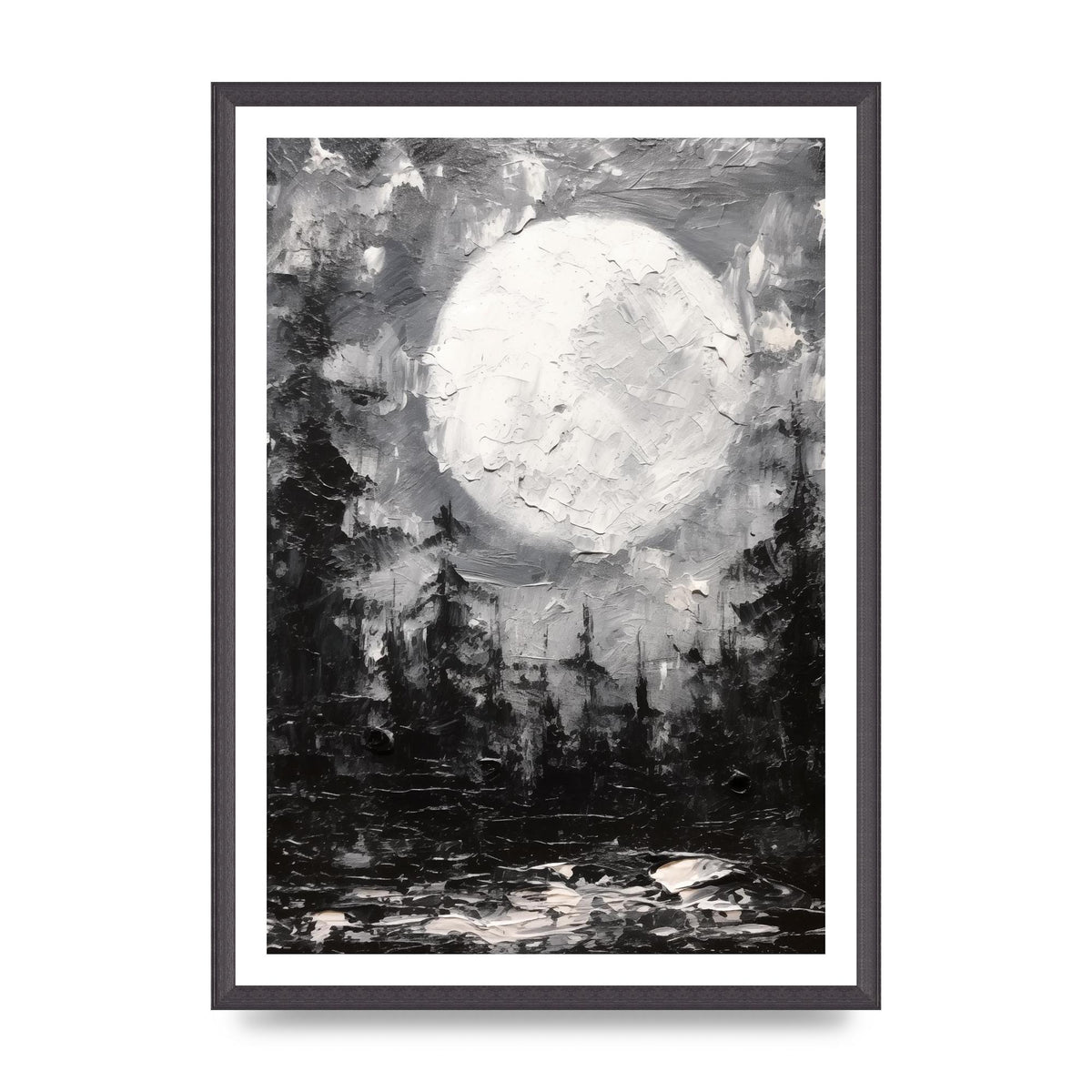 Starry Night in Monochromatic Impressionism