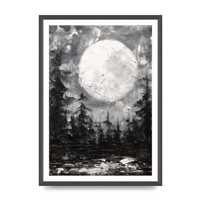 Starry Night in Monochromatic Impressionism