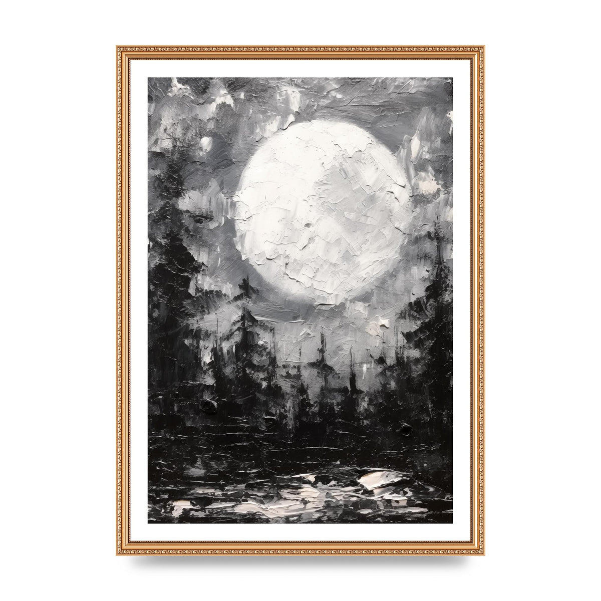 Starry Night in Monochromatic Impressionism