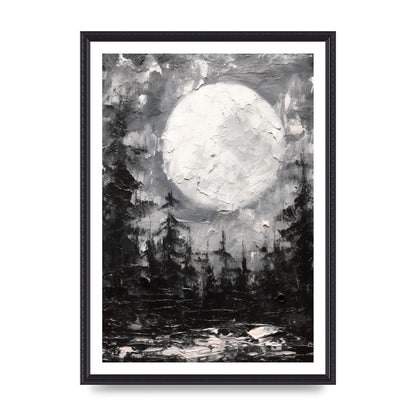 Starry Night in Monochromatic Impressionism