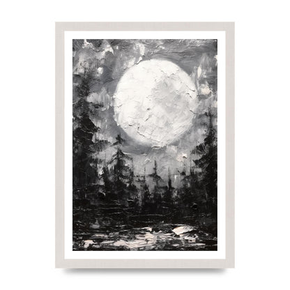 Starry Night in Monochromatic Impressionism