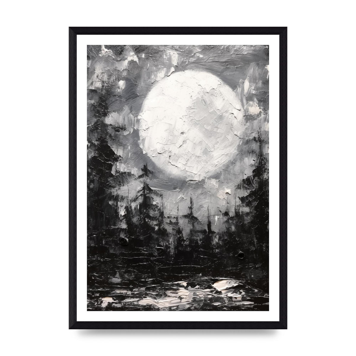 Starry Night in Monochromatic Impressionism