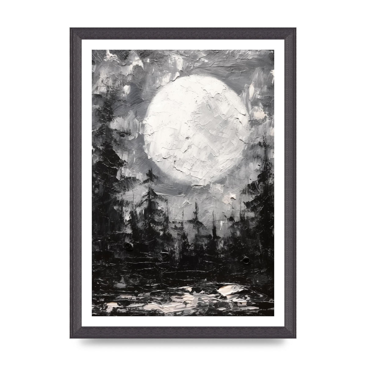 Starry Night in Monochromatic Impressionism