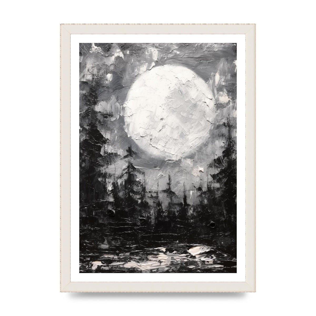 Starry Night in Monochromatic Impressionism