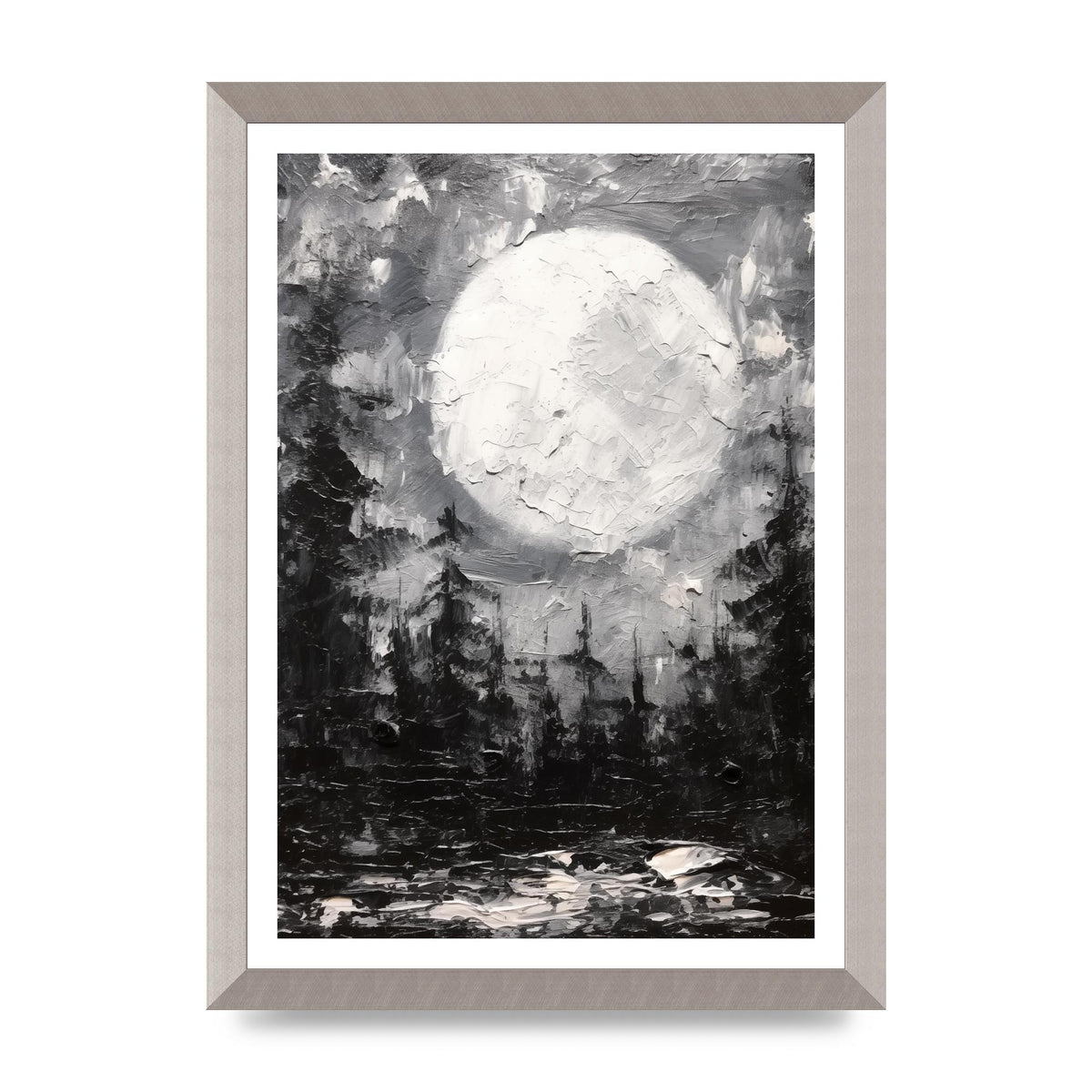 Starry Night in Monochromatic Impressionism