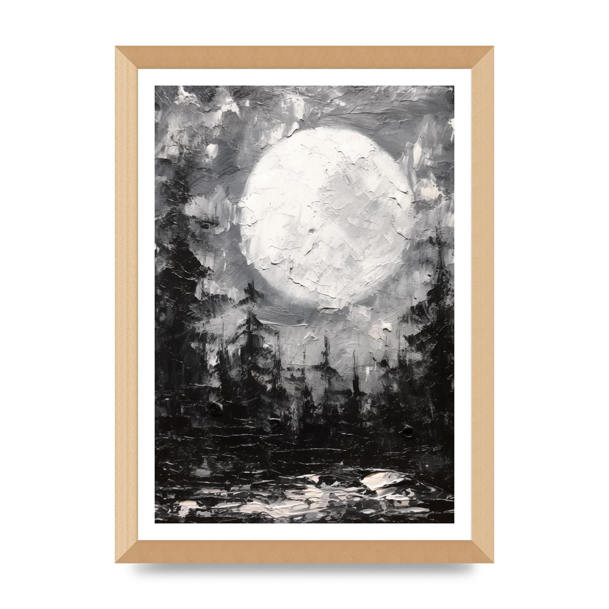 Starry Night in Monochromatic Impressionism