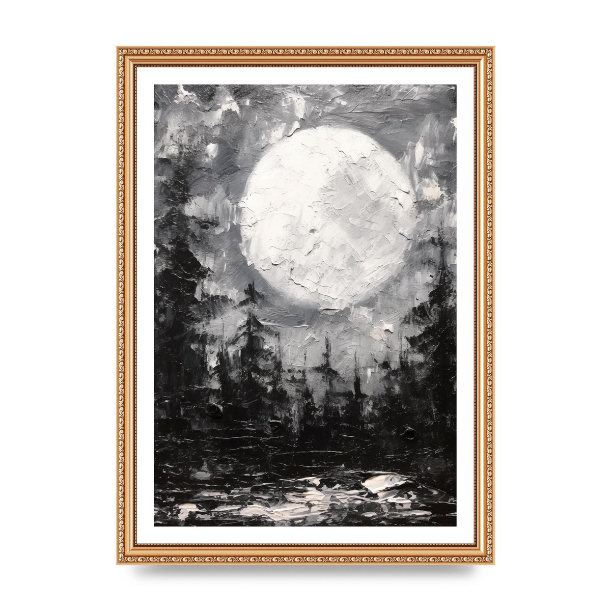 Starry Night in Monochromatic Impressionism