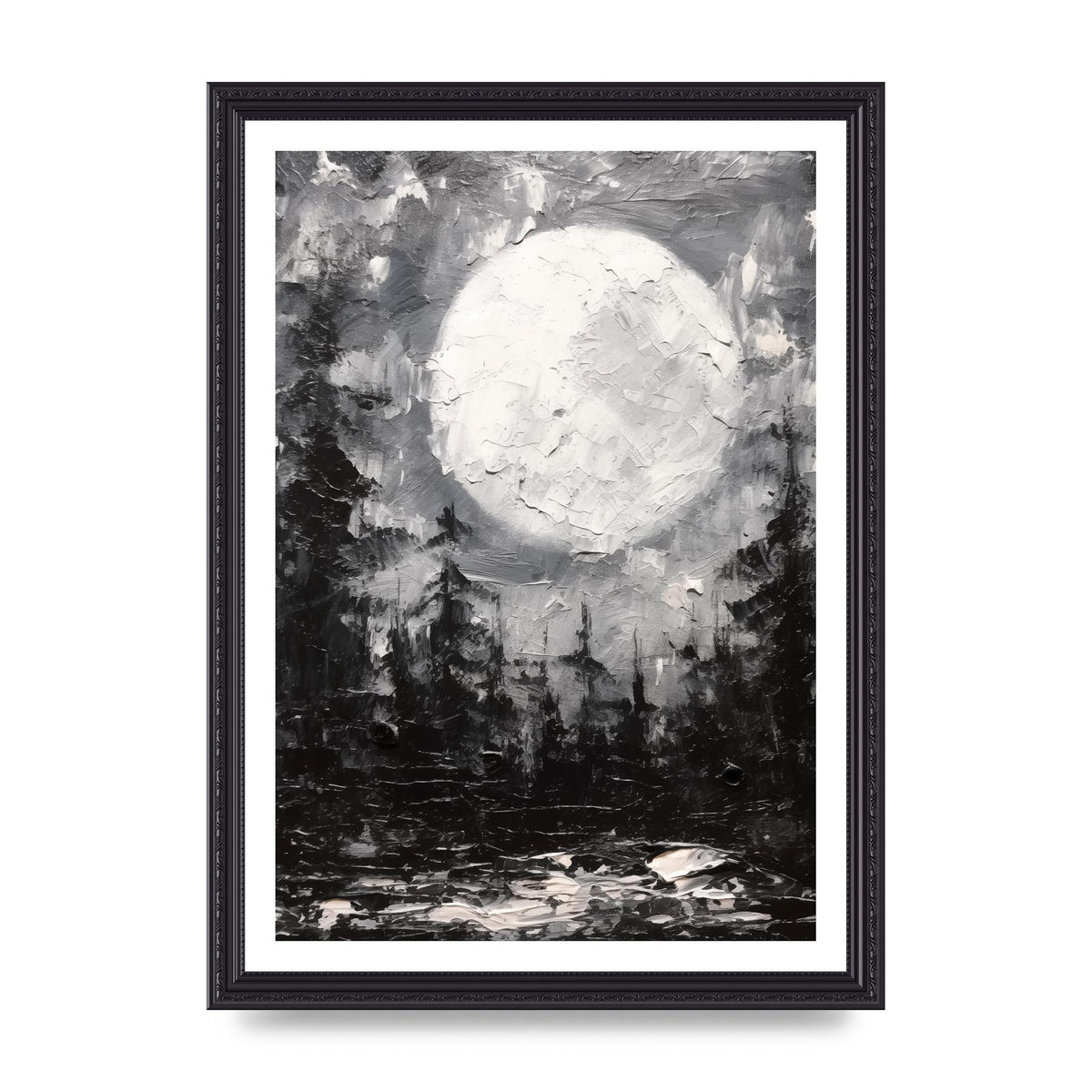 Starry Night in Monochromatic Impressionism