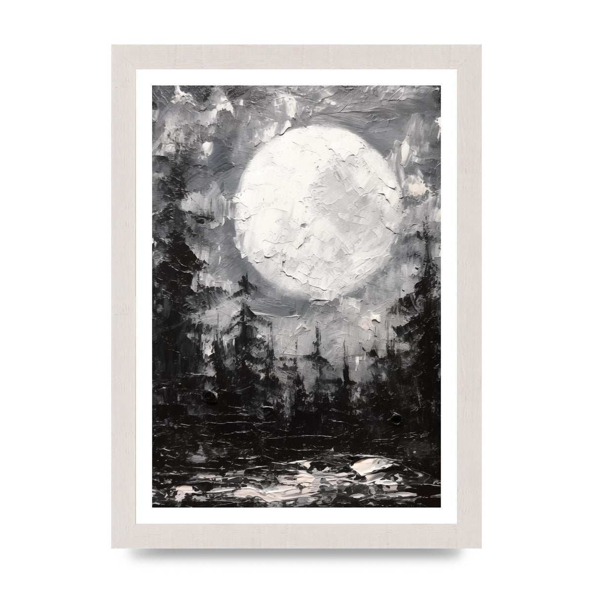 Starry Night in Monochromatic Impressionism