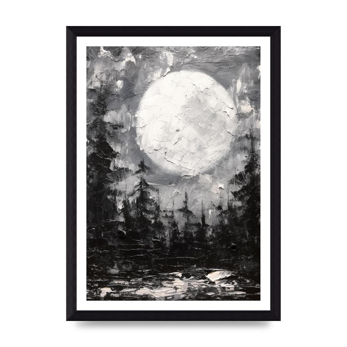 Starry Night in Monochromatic Impressionism