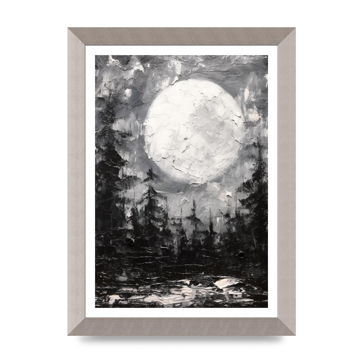 Starry Night in Monochromatic Impressionism