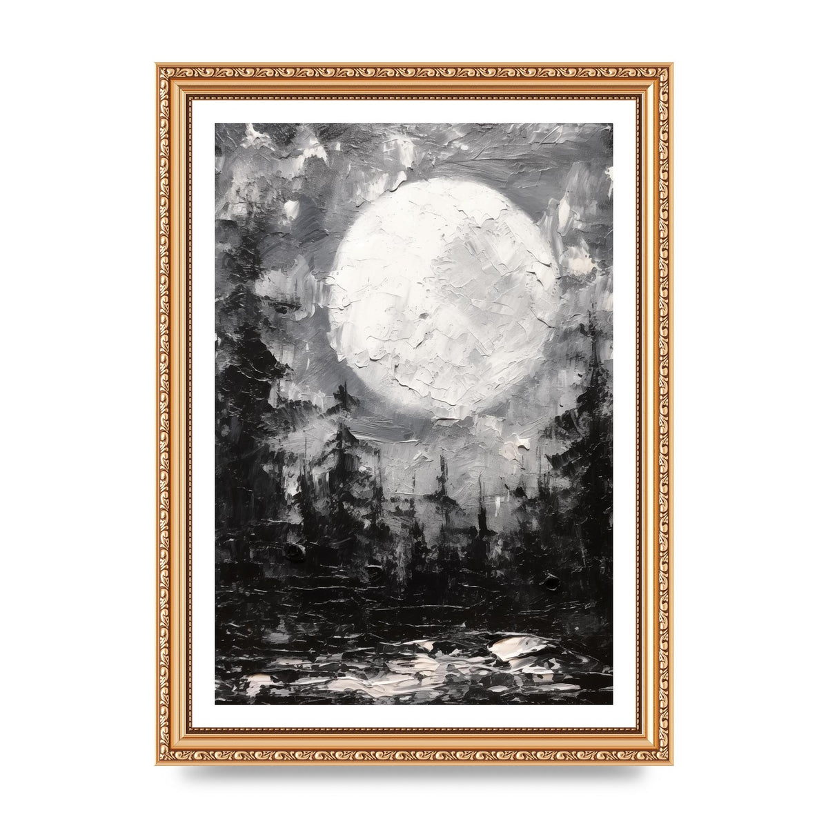 Starry Night in Monochromatic Impressionism