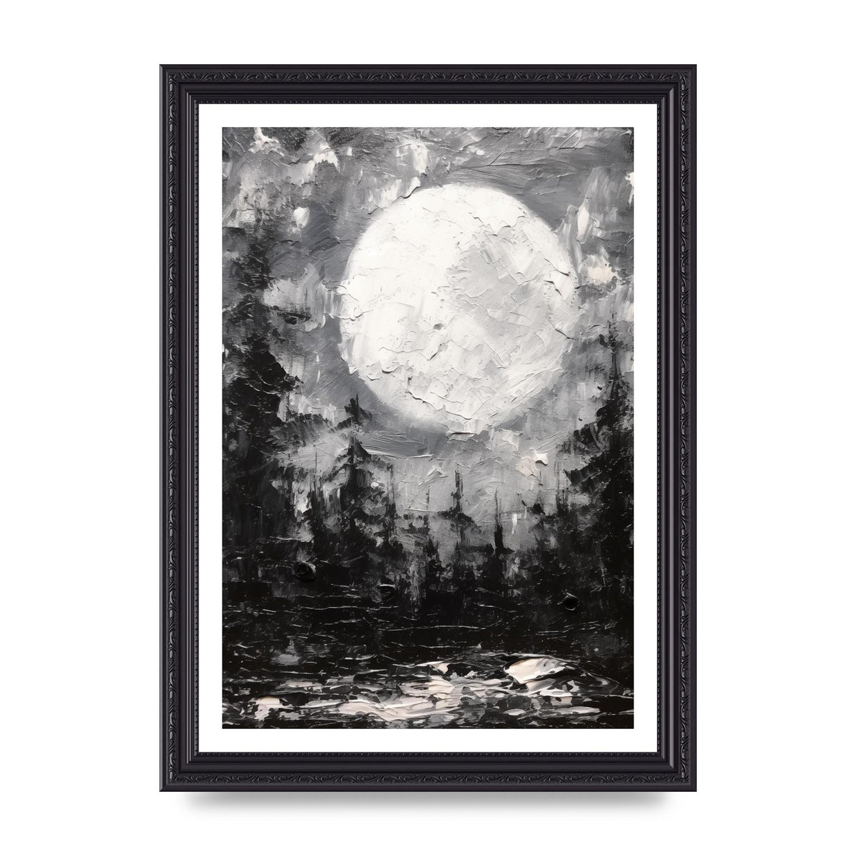 Starry Night in Monochromatic Impressionism