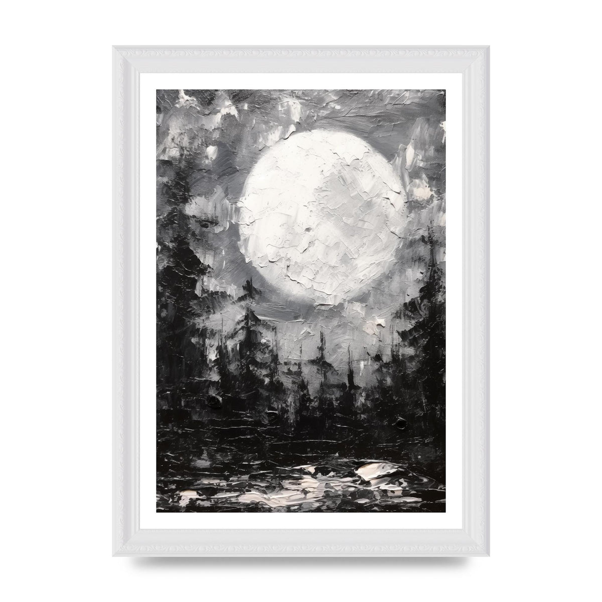 Starry Night in Monochromatic Impressionism