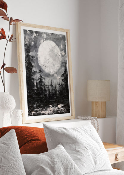 Starry Night in Monochromatic Impressionism