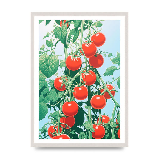 Glossy Cherry Tomatoes Risograph