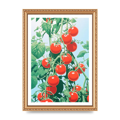 Glossy Cherry Tomatoes Risograph