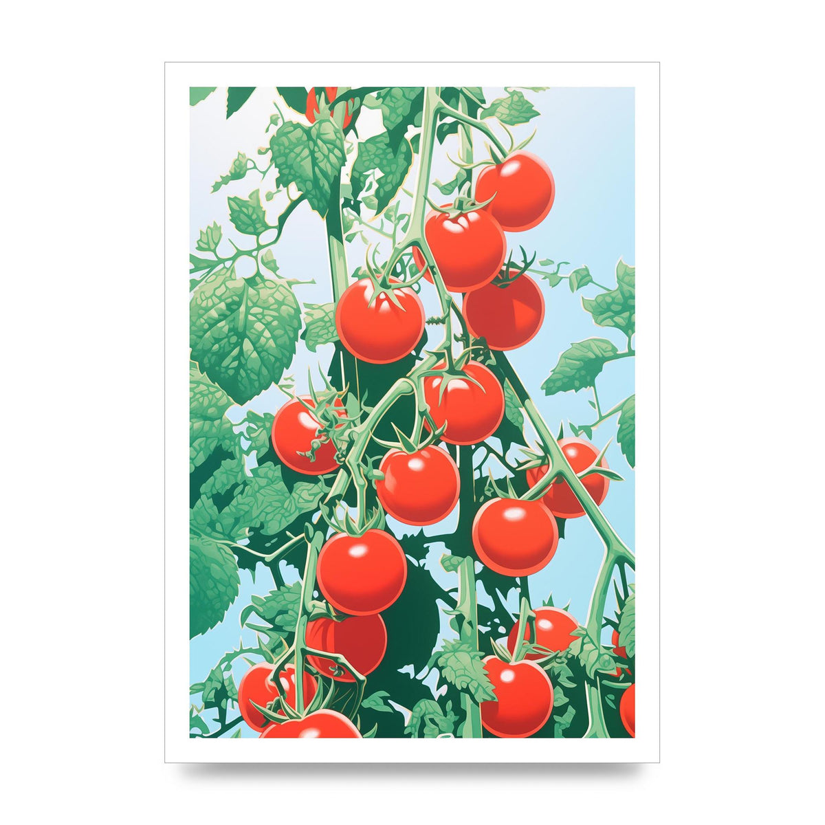 Glossy Cherry Tomatoes Risograph