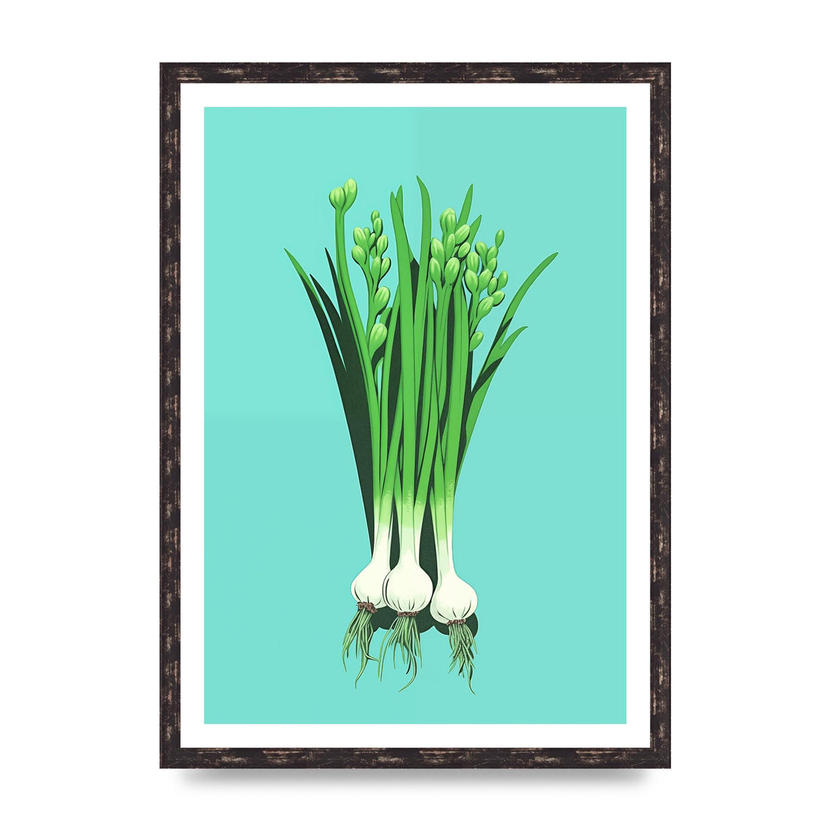 Spring Onions in Minimalist Art