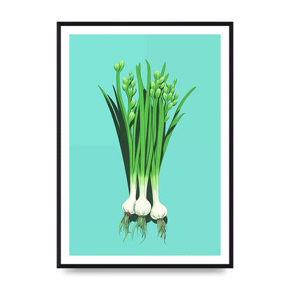 Spring Onions in Minimalist Art