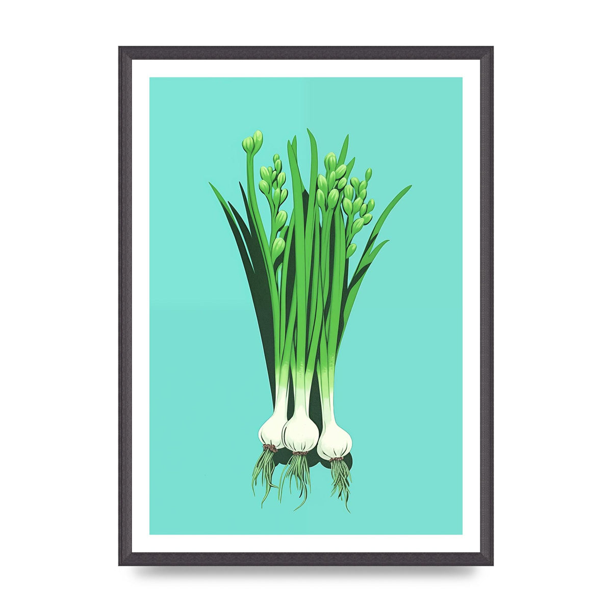 Spring Onions in Minimalist Art