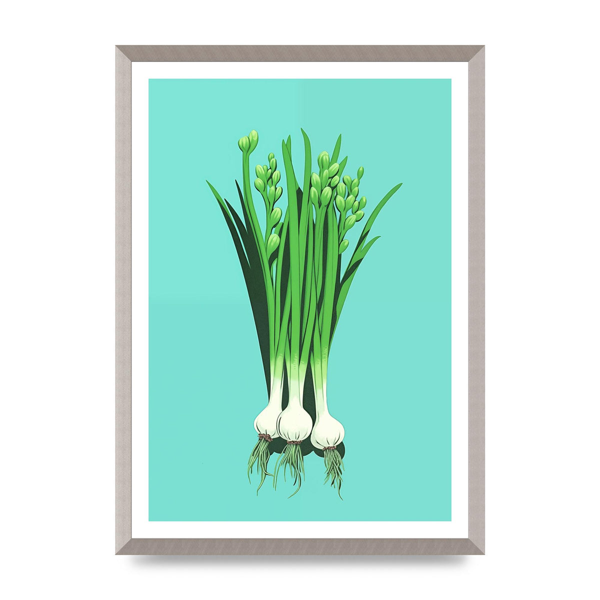 Spring Onions in Minimalist Art