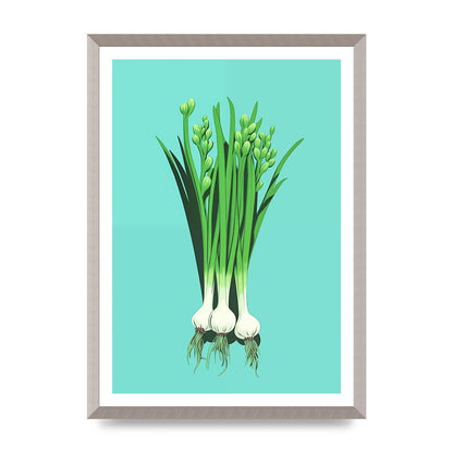 Spring Onions in Minimalist Art