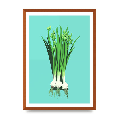 Spring Onions in Minimalist Art
