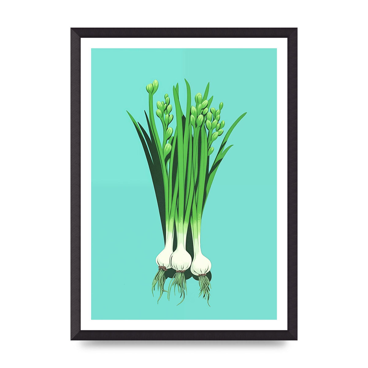 Spring Onions in Minimalist Art