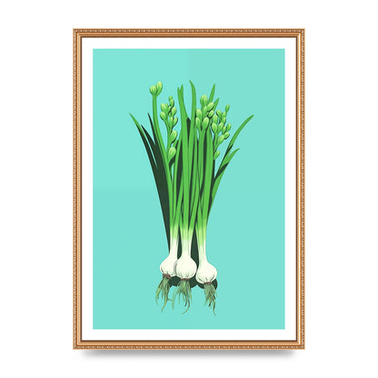 Spring Onions in Minimalist Art