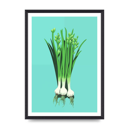 Spring Onions in Minimalist Art